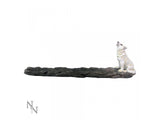 Wolf Call Howling White Wolf Incense Stick Holder