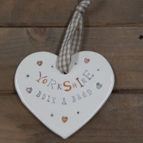 Yorkshire Born and Bred Ceramic Heart Jamali Annay Designs