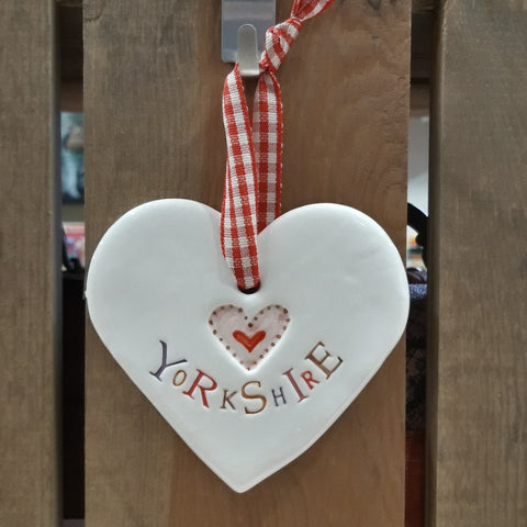 Love Yorkshire Ceramic Heart at Mystical and Magical Halifax UK
