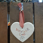 Yorkshire Lass Ceramic Heart with Hanging Ribbon at Mystical and Magical